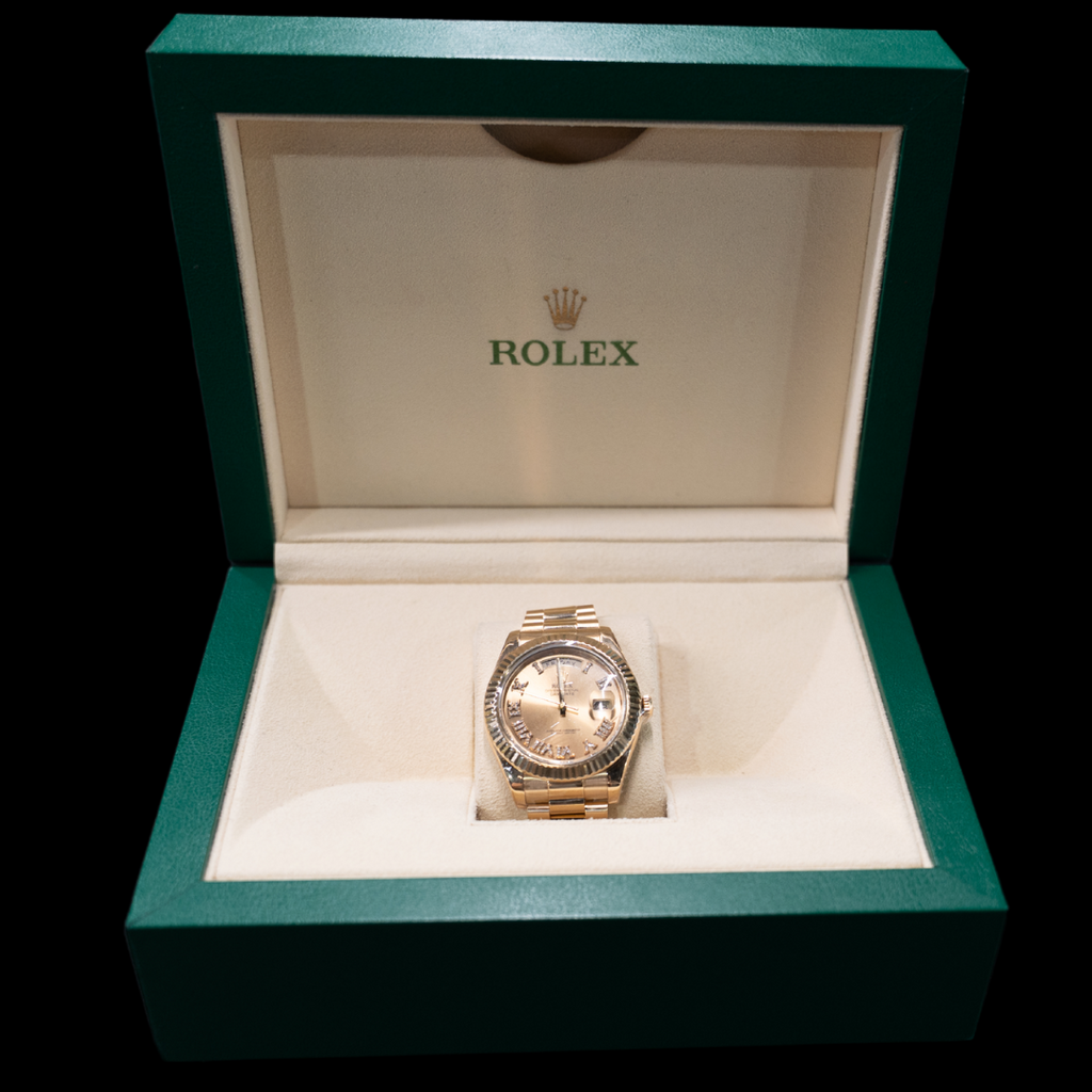 18ct Yellow Gold Rolex Day Date 41mm President, Diamond Roman Numerals