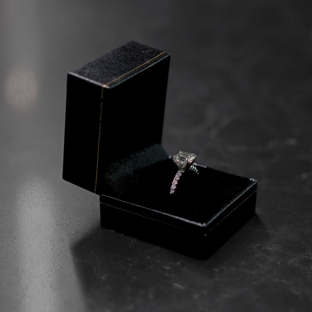 White Gold Square Emerald Diamond Ring 3.07ct TDW VVS2