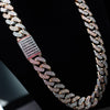 1080 Grams 18ct Rose & White Gold Stone Diamond & Spinel Chain - approx 71.96 TDW