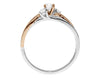 14k Gold Two Tone Three Stone Ring (0.38 ct)