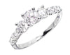 Three Stone Diamond Ring in 10K White Gold (1.0 ct)